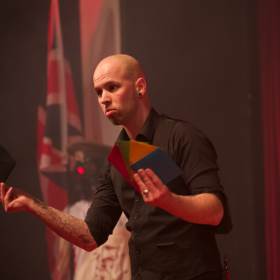 on stage
