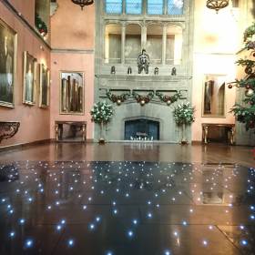 black led dancefloor in bucks hall at cowdray house at christmas