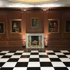 Cowdray dinning room black and white dancefloor