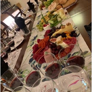 tasting set up with food