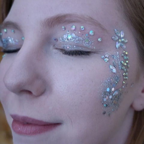Festival gems with glitter