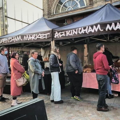 A popular scene at our artisan market stalls.
